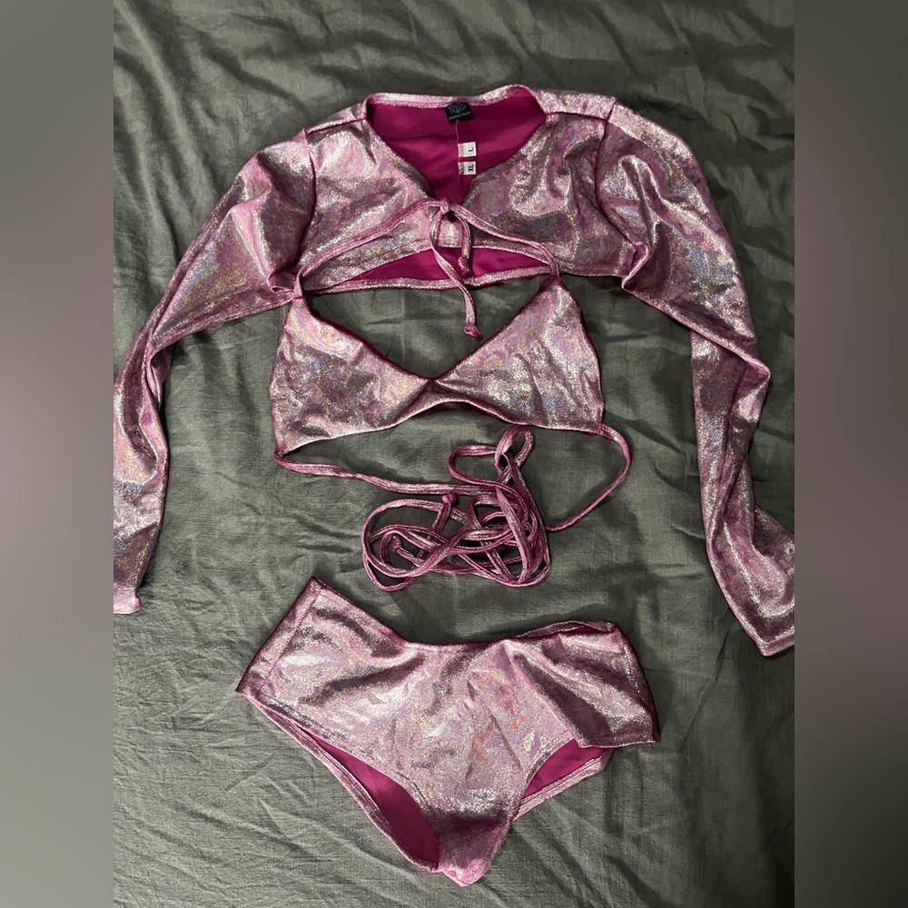 Freedom Rave Wear - Pink Velvet Set (M/L)